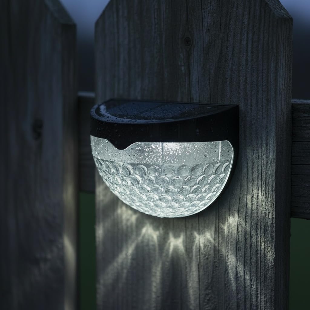 GloBrite - Solar Lights Outdoor Garden - Pack of 8 Outdoor Lights - Waterproof Night Light for Pathway, Patio, Deck, Fence - Solar Security Light with Dusk to Dawn Sensor - Outdoor Lighting