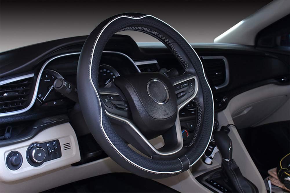 Microfiber Leather Car Steering Wheel Cover 15 Inch Anti-Slip