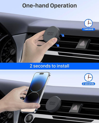 Car Phone Holder Magnetic Mount – Metal Grey