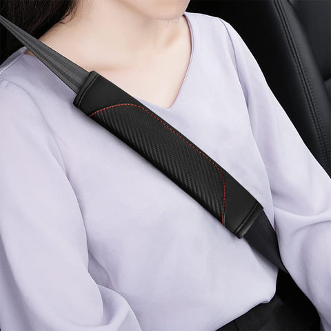 JNNJ 2PCS Carbon Fiber Car Seat Belt Shoulder Covers