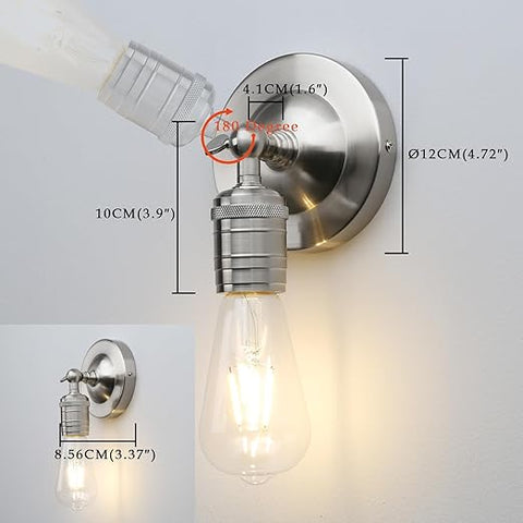 Style Retro Industrial Wall Light One-Head Wall Lamp Without Shade Vanity Mirror Lighting