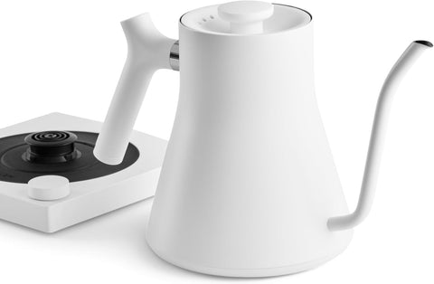 Fellow Stagg EKG 0.9L Electric Gooseneck Kettle, Matte White, Stainless Steel, Quick Heating, Pour-Over Coffee & Tea Kettle, 220V G Plug