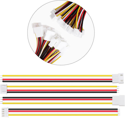 Lyeteung 15 Pairs Mini Micro JST-XH 2.54 Plug Connector, JST 4 Pin Micro Electrical Male and Female Connector Plug Wire Cable, with 150mm 22AWG Wire