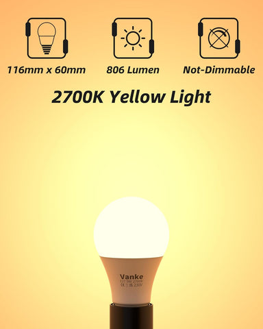 E27 LED Screw Bulb 9W 2700K Warm White 806 Lumen Pack of 3