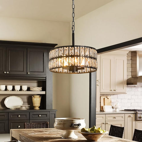 Modern Crystal Chandelier Pendant Ceiling Light for Dining & Living Rooms