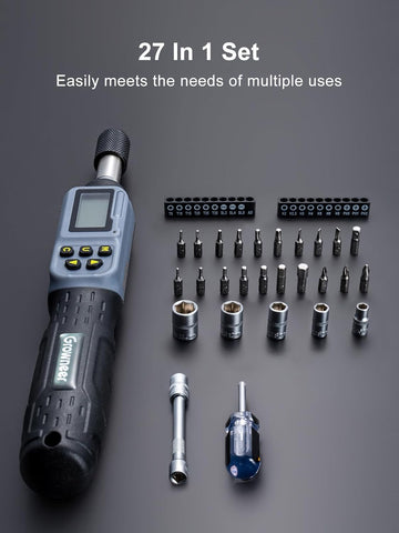 Digital Torque Screwdriver 0.3-6 Nm 27-in-1 Set