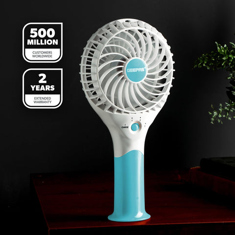 Rechargeable Mini Handheld Fan USB Portable 3 Speed 8Hr Runtime 2 Pack Pink Blue