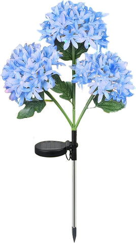 Fairy Hydrangea Lights - Artificial Light Up Hydrangea Flower with 2 Lighting Modes - Outdoor Solar Garden Lights, Yard Art, Blooming Flower Garden Decor for Patio Lawn Pathway