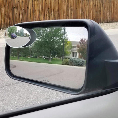 Ampper Oval HD Glass Blind Spot Mirror Pack of 2 – Frameless Adjustable Convex Rear View Mirror for Cars