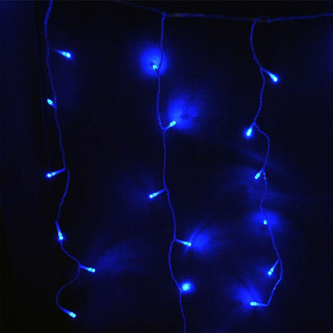 Safe Voltage Blue 400 LED Icicle Christmas Fairy Lights 10M – 80 Drops, 8 Modes, Memory & 8-Hour Timer - Turn Your Home Into a Blue Christmas Glow