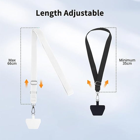 CACOE Universal Mobile Phone Chain - Adjustable Neck Strap for Smartphones Black+white