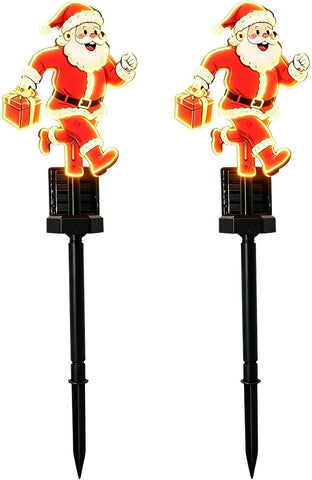 Solar Stake Lights, Christmas Santa LED Pathway Lights for Yard Patio Decor