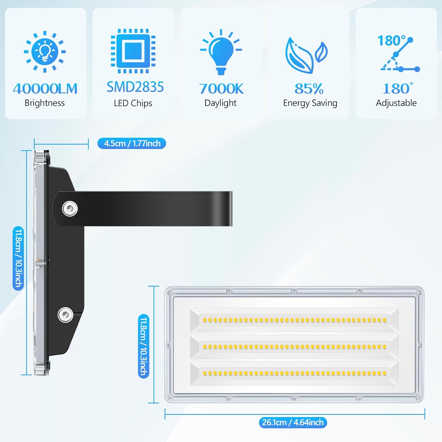 100W LED Flood Light with 10000LM Brightness