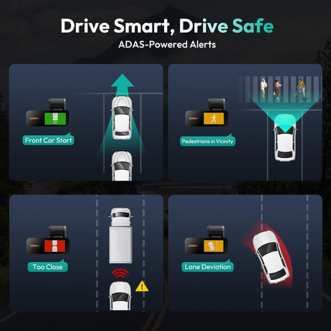 BOTSLAB 4K Dual Dash Cam Front & Rear with GPS WiFi – Black