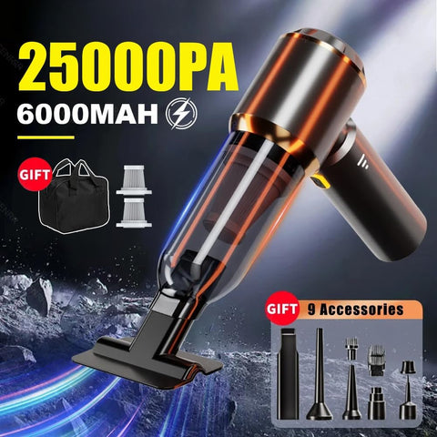 Portable Car Vacuum Cleaner 25000PA – Cordless Mini Handheld