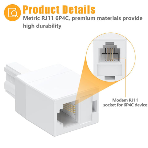BT to RJ11 Phone Adapter Cable Converter