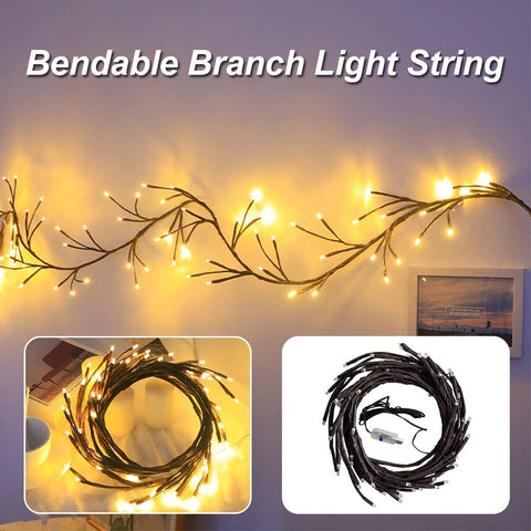 ENEN Twig String Fairy Lights 2.3m 144 LED Warm White Willow Vine Lights with Remote & 8 Modes – Bendable Indoor Wall, Bedroom & Home Décor