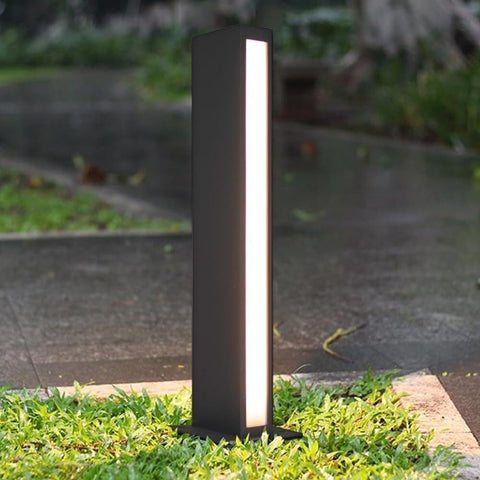 23.6" Outdoor Pathway Lighting, Modern Landscape Path Light Black Waterproof 10W LED Hardwired Deck Bollard Lighting for Garage Yard Front/Back Door Patio Driveway