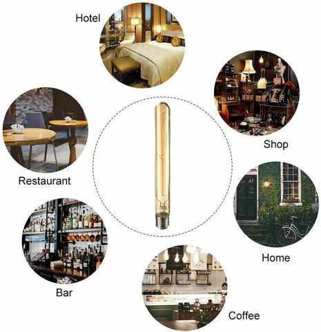 Edison Vintage Tube Lamp E27 4 W T30-225 Test Tube Flute Light Bulb, 400 lm, AC 220-240 V, E27 T30 LED Filament Light Bulb, Warm White (2700 K), Not Dimmable [Energy Class B]