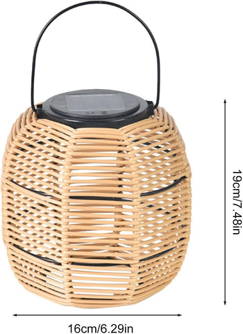 Rattan Solar Lights for Outside Rattan Woven Japanese Style Ambient