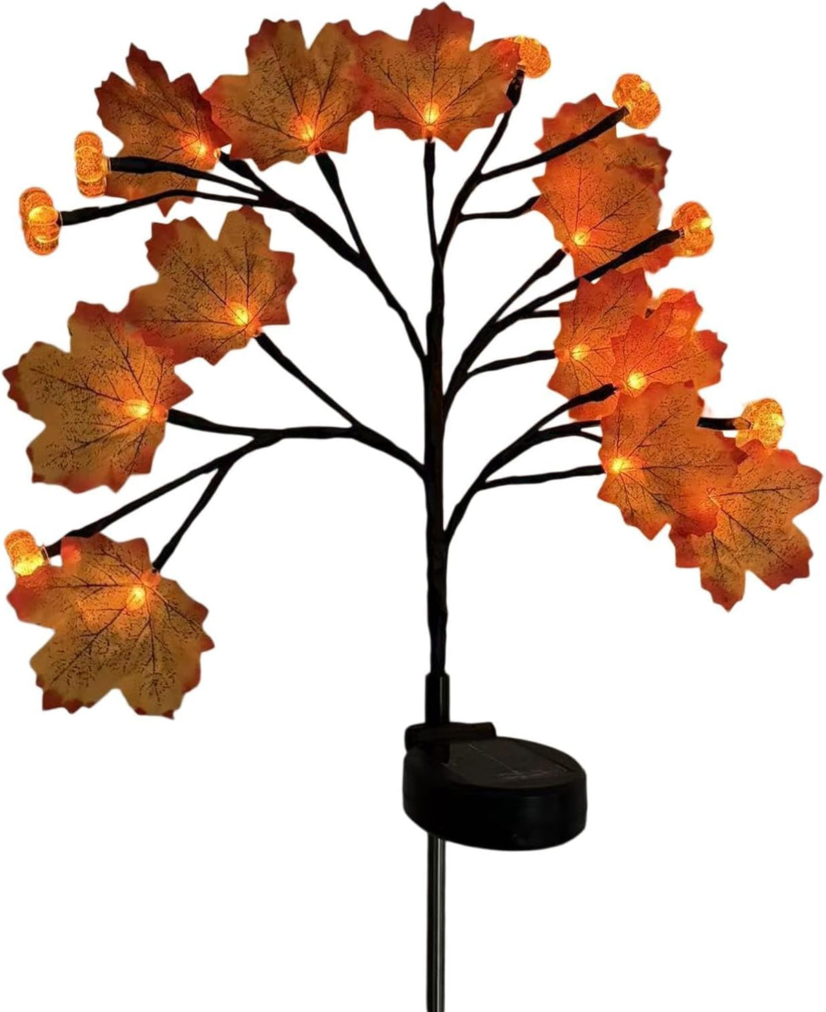 Fall Solar Lights Outdoor LED Artificial Maple Leaves Decoration