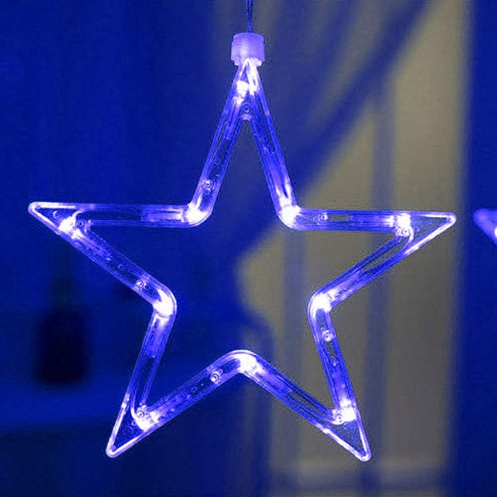Star-shaped LED light decoration on a dark background