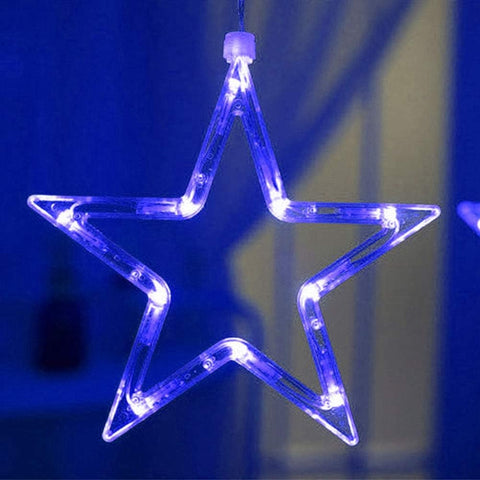 Star-shaped LED light decoration on a dark background
