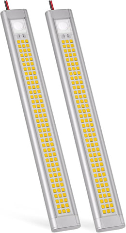 12V LED Light Strip for RV Trailer Truck Van 4000K 2Pack Silver 10.55in