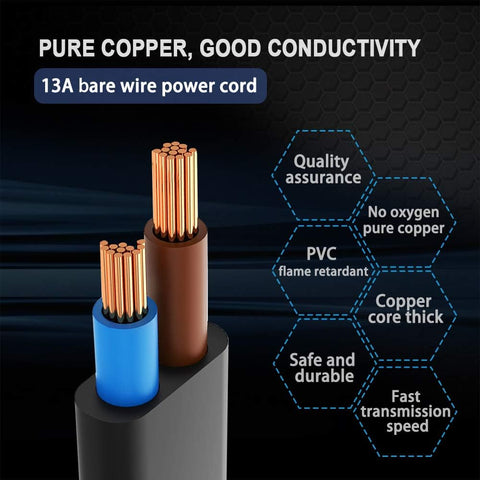 13A Fused Power Cable 1.5m UK Plug Bare Ends – Black