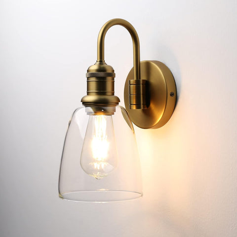 JIMUBEAM 1-Light Industrial Wall Sconce with Clear Glass Shade