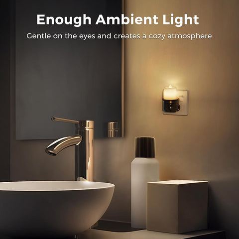 2 Pack Flameless LED Candle Plug-in Night Light, Vintage Design, 0-100LM Dimmable, 3000K Warm White, Dusk to Dawn Sensor