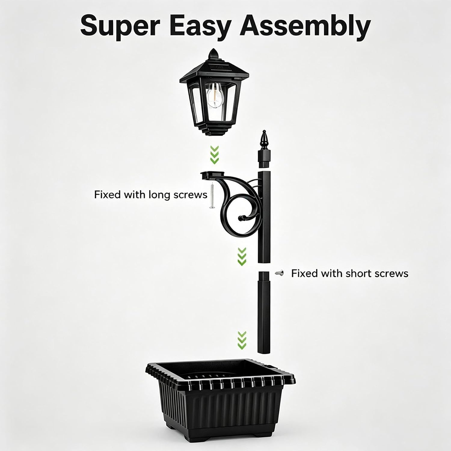 Solar Powered Planter, Decorative Yard Lighting, Garden Path Light,