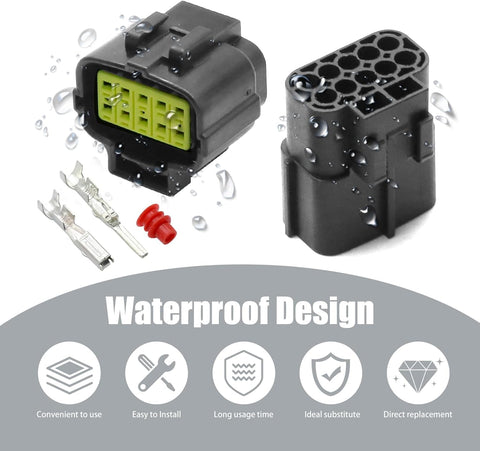 10 Pin Waterproof Electrical Connector Plug Kit
