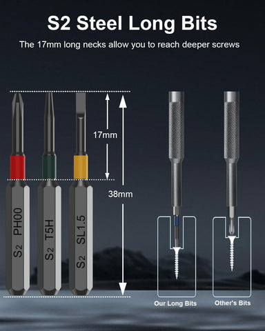 39-in-1 Precision Screwdriver Set with S2 Steel Bits & Magnetic Case – Mini Repair Tool Kit for Laptop, Phone, MacBook, PS5, Xbox, Watches & Electronics UK