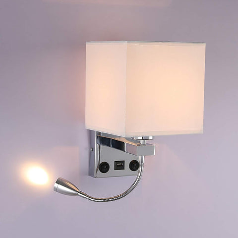 DEECOZY LED Bedside Reading Wall Lamp with Gooseneck 3W