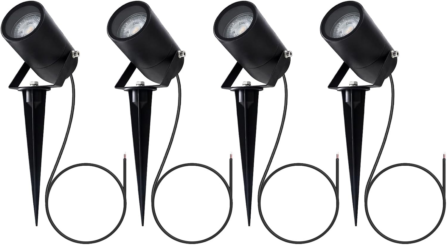 EBION Garden Spike Light 4 Pack,IP65 Garden Spotlights Mains Powered