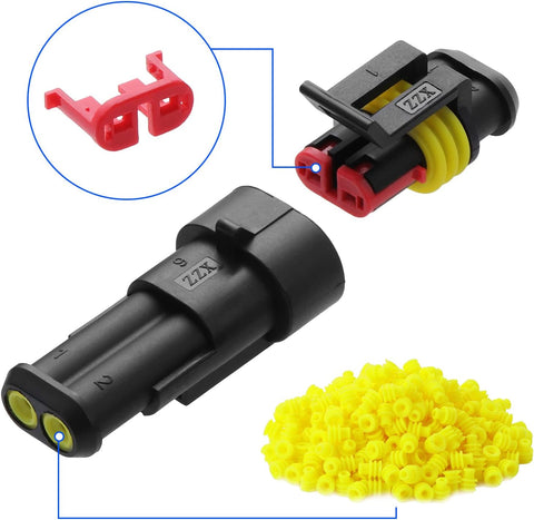 Faankiton 622PCS Waterproof Car Electrical Connector, 1/2/3/4/5/6 Pin Way Waterproof Electrical Connector Kit, Electrical Automotive Wire Connectors Plug, Terminals Plug for Motorcycle Scooter Truck