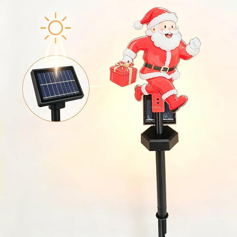 Christmas Solar Stake Light, Santa Claus Waterproof Outdoor Garden Lamp