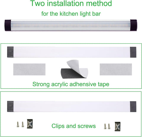 Under Cabinet Kitchen Lights 28cm LED Dimmable Warm White Plug-in Ultra Thin Bars 3 Pack