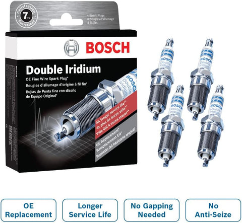 BOSCH 9613 Double Iridium Fine Wire Spark Plug – Pack of 4