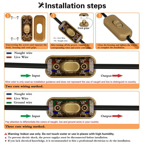 Helunsi Inline Switch 2 Pcs, Lamp Cord Button Torpedo Switch, Light Brown Rated 6A 250V ON OFF Electrical Wire Appliance Rocker Switches, Repair Replacement Control Power Cable Plug Desk Table Light
