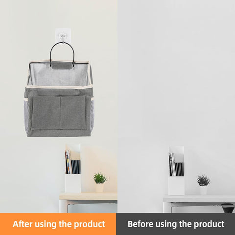 Huangyihan 2-Piece Wall Hanging Storage Organiser – Foldable Grey Oxford Fabric Bags with 12 Compartments for Home Essentials – Make Unused Spaces Work Harder