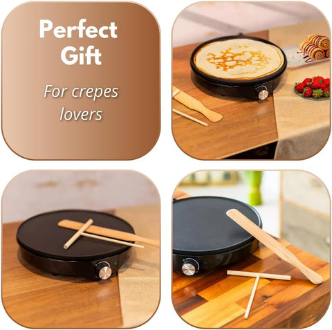 Marco Paul 12" Non-Stick Electric Crepe & Pancake Maker 1000W – Adjustable Temperature
