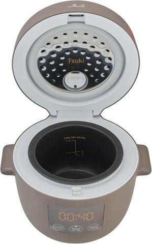 Yum Asia Tsuki Mini Rice Cooker – Pebble Grey – 0.45L Shinsei Ceramic Bowl