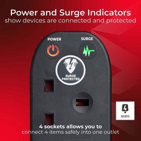 Four Socket Surge Protected Extension Lead 2m 13A