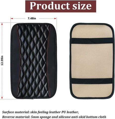 Car Center Console Cushion Pad – PU Leather Armrest Cover