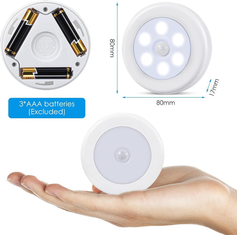AMIR Motion Sensor Light 3 Pack – Stick-On Battery Powered Cabinet & Wardrobe Lights with PIR Sensor, White LED - Light Up Those Dark Little Corners Without the Fuss