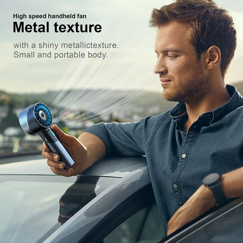 Handheld Fan,Ultra-Portable 7000 RPM Turbo Mini Fan with 16H Battery,4-Speed USB Rechargeable Metal Design | Pocket Fan for Travel/Outdoor/Home/Office,Gift for Men & Women (Alloy Construction)