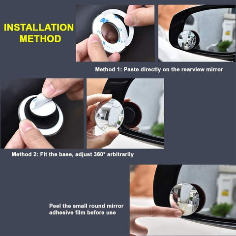 ILYPLUS 2 Pack 360° Rotatable Waterproof Blind Spot Mirrors