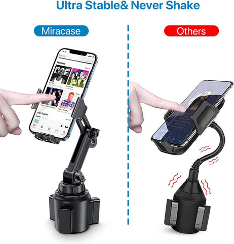 Miracase Car Cup Phone Holder Mount – 360° Adjustable Long Neck Stand Compatible with iPhone & Samsung